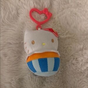 Hello Kitty Plush with Blue and Orange Stripes
